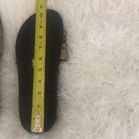 Frame Le Osborne Black Brown Python Embossed Leather Pool Slides size 39.5 / 8.5 - Picture 9 of 11